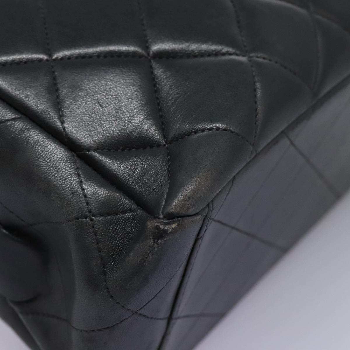Chanel Classic Flap Black Leather Shoulder Bag (Pre-Owned)