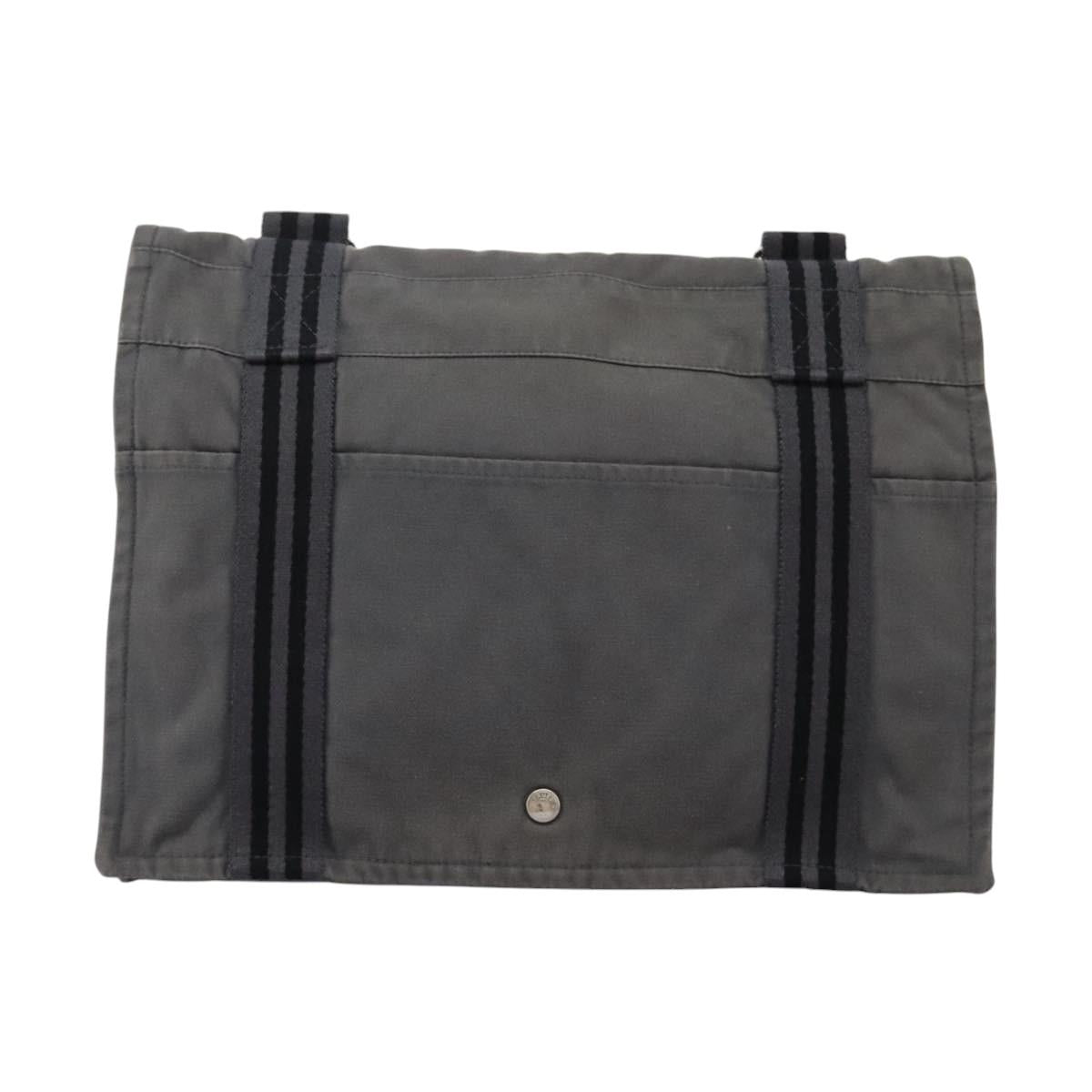 Hermès Herline Grey Canvas Shoulder Bag (Pre-Owned)