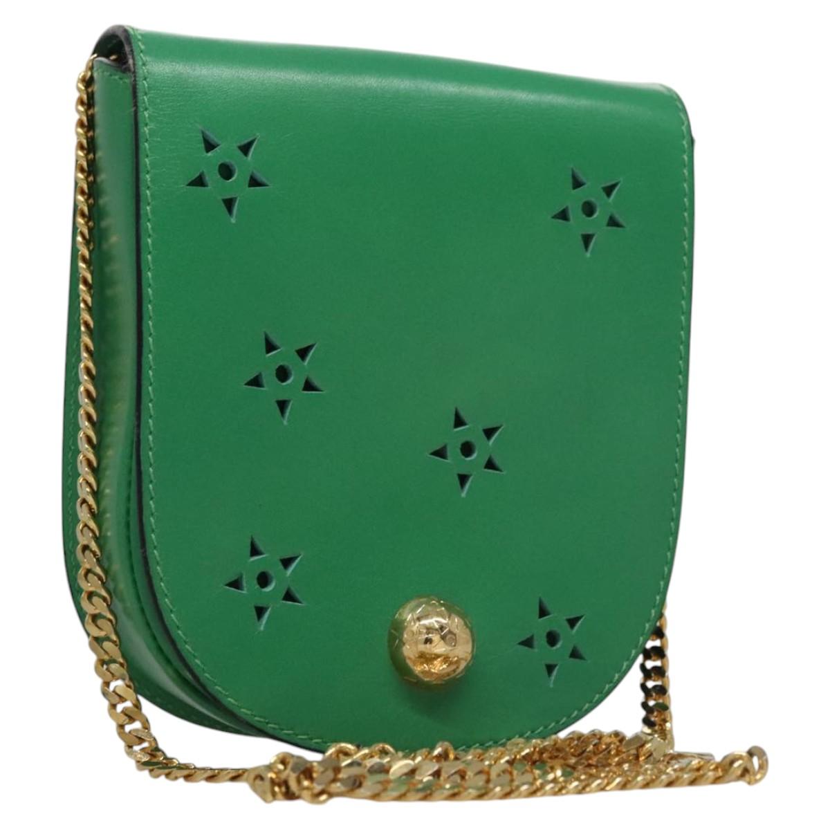 Céline Green Leather Clutch Bag (Pre-Owned)