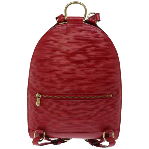 Louis Vuitton Mabillon Burgundy Leather Backpack Bag (Pre-Owned)