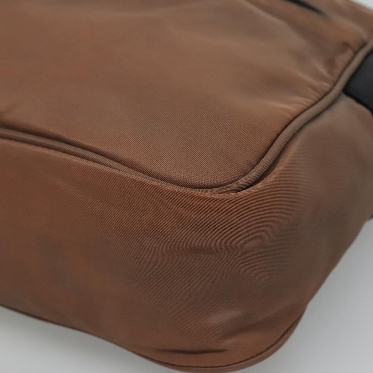 Prada Tessuto Brown Synthetic Shoulder Bag (Pre-Owned)