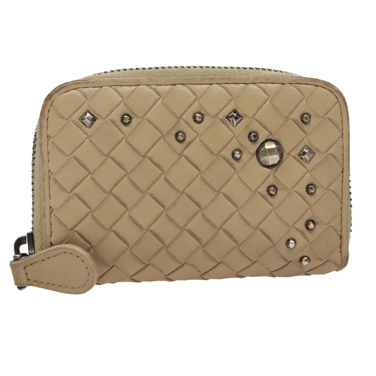 Bottega Veneta Intrecciato Beige Leather Wallet (Pre-Owned)