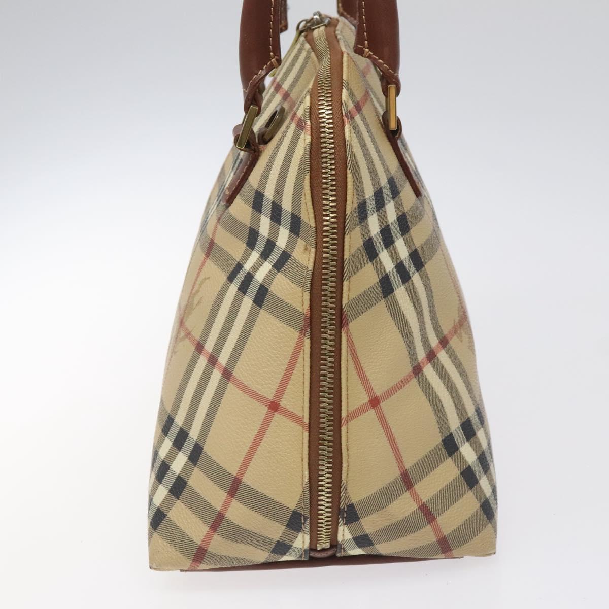 Burberry Nova Check Beige Canvas Handbag (Pre-Owned)