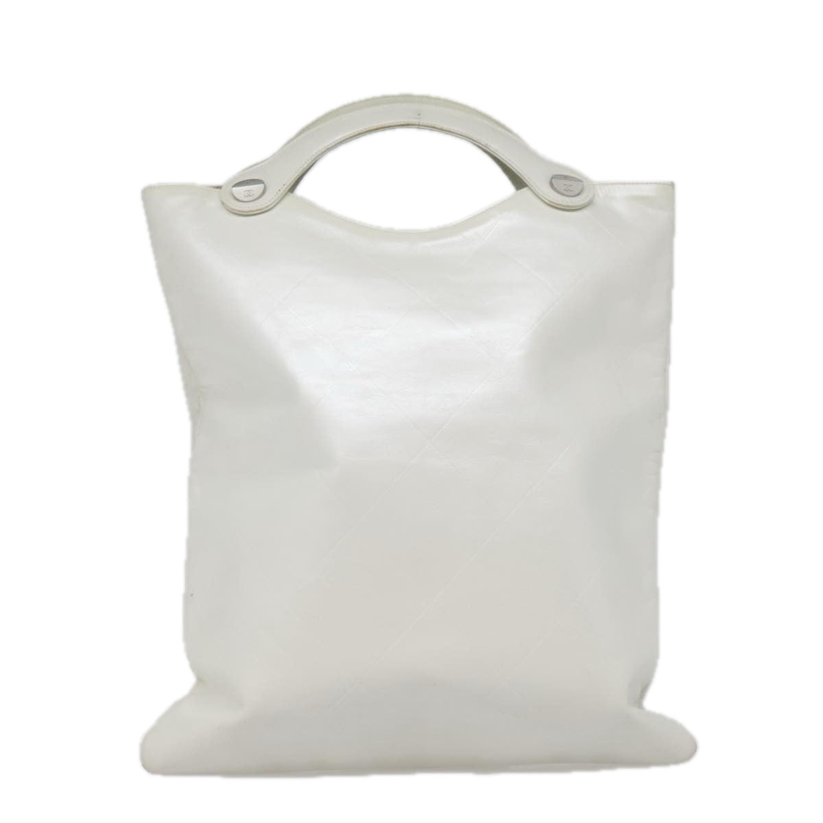 Chanel Matelassé White Leather Handbag (Pre-Owned)