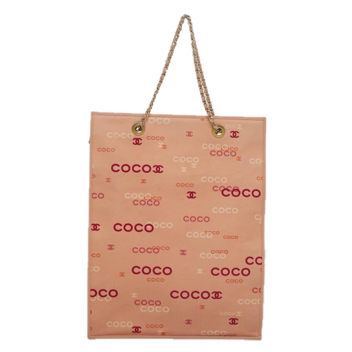 Chanel Coco Mark Pink Canvas Tote Bag (Pre-Owned)