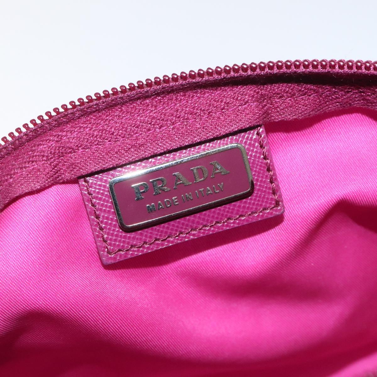 Prada Cosmetic Pouch Pink Synthetic Clutch Bag (Pre-Owned)