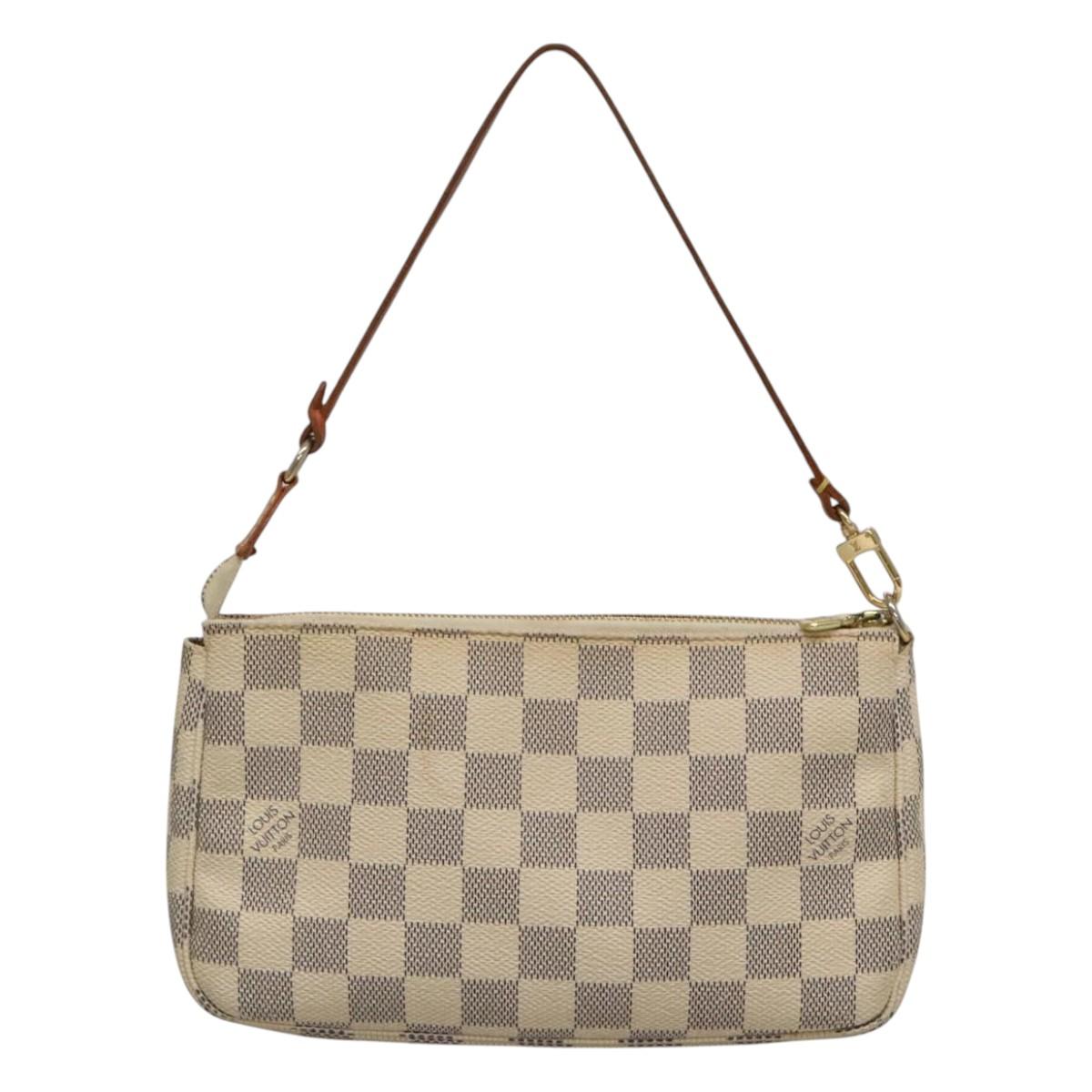 Louis Vuitton Pochette Accessoire White Canvas Clutch Bag (Pre-Owned)