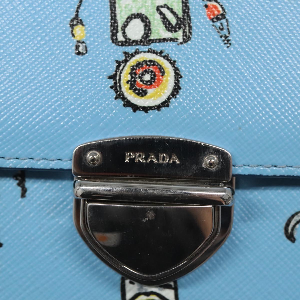 Prada Robot Blue Leather Shoulder Bag (Pre-Owned)