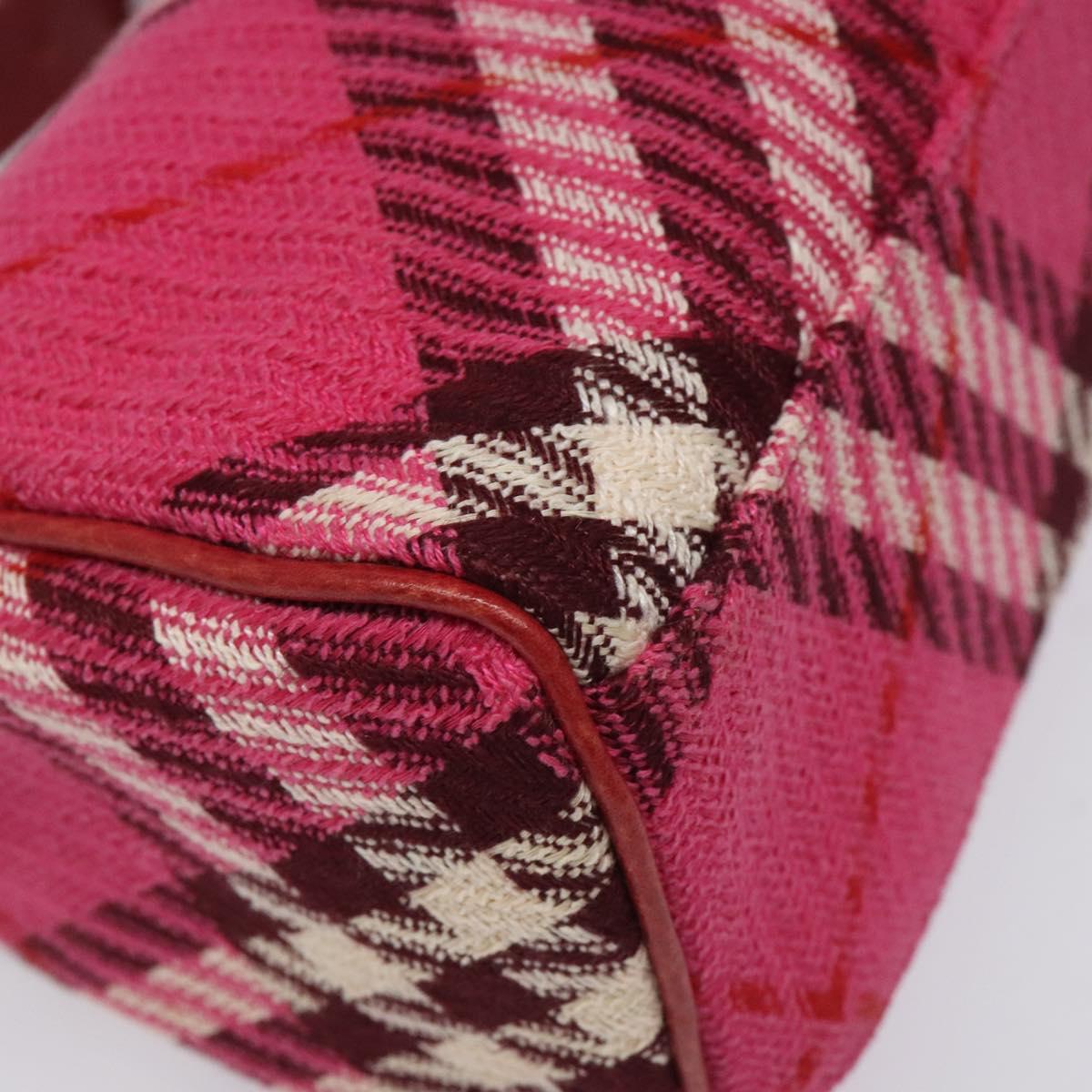 Burberry Nova Check Pink Canvas Handbag (Pre-Owned)