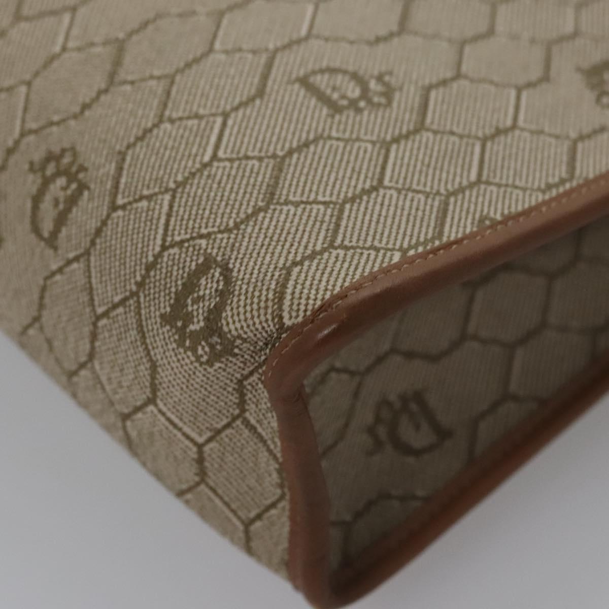 Dior Honeycomb Beige Canvas Clutch Bag (Pre-Owned)