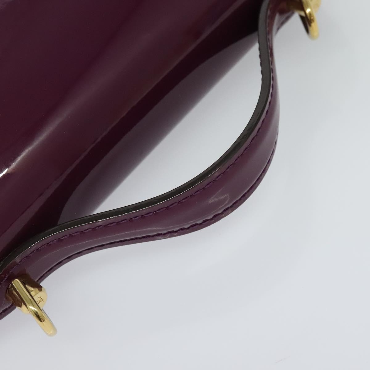 Louis Vuitton Monceau Burgundy Patent Leather Handbag (Pre-Owned)