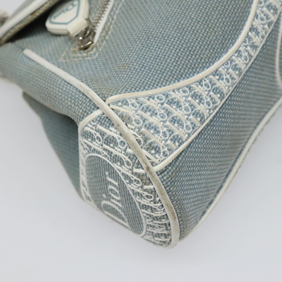 Dior Trotter Blue Canvas Shoulder Bag (Pre-Owned)