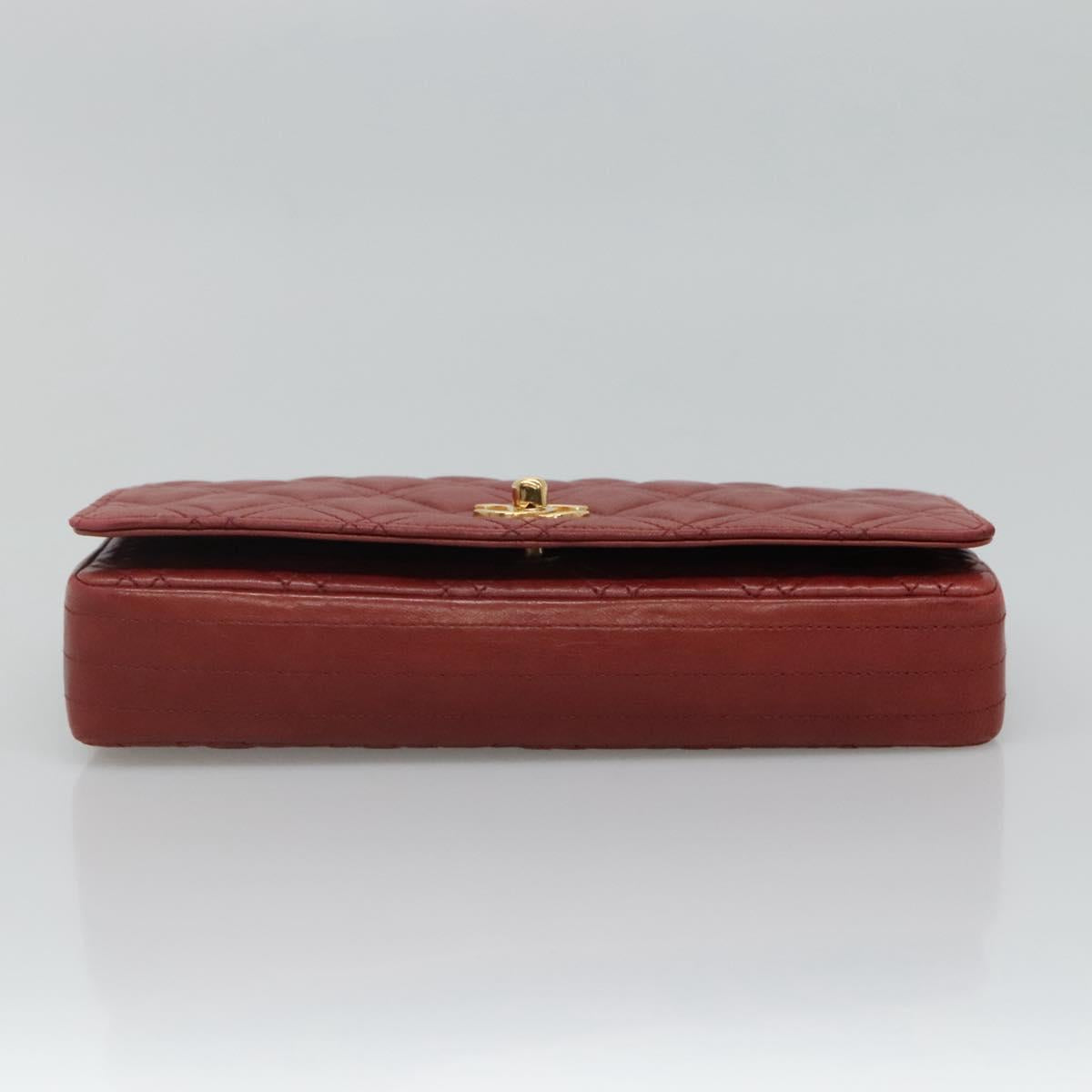 Chanel Single Flap Red Leather Shoulder Bag (Pre-Owned)