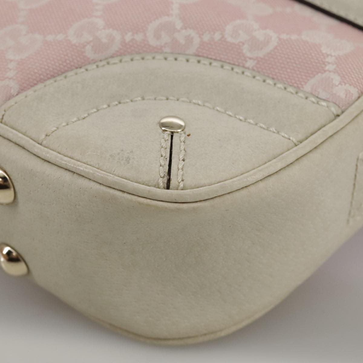 Gucci Crest Pink Leather Shoulder Bag (Pre-Owned)