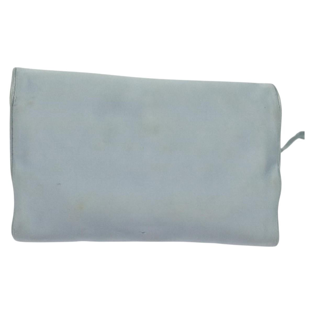 Prada Cosmetic Pouch Turquoise Synthetic Clutch Bag (Pre-Owned)