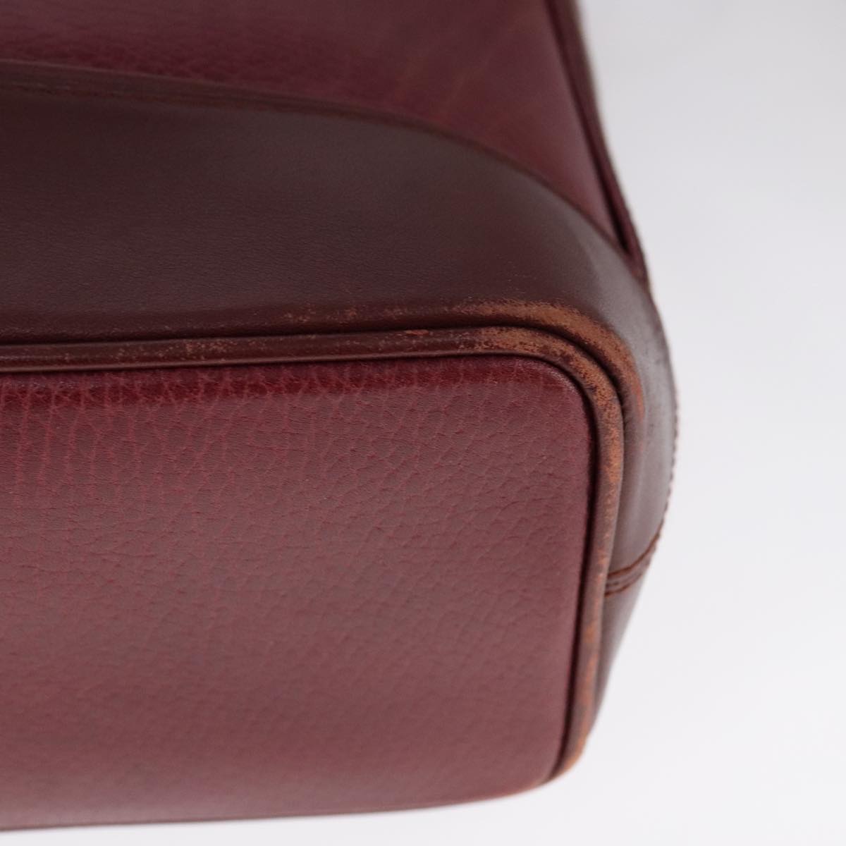 Cartier Must De Cartier Burgundy Leather Shoulder Bag (Pre-Owned)