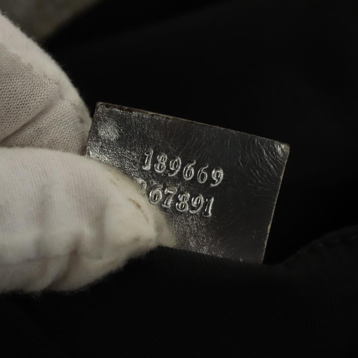 Gucci Sherry Silver Canvas Tote Bag (Pre-Owned)