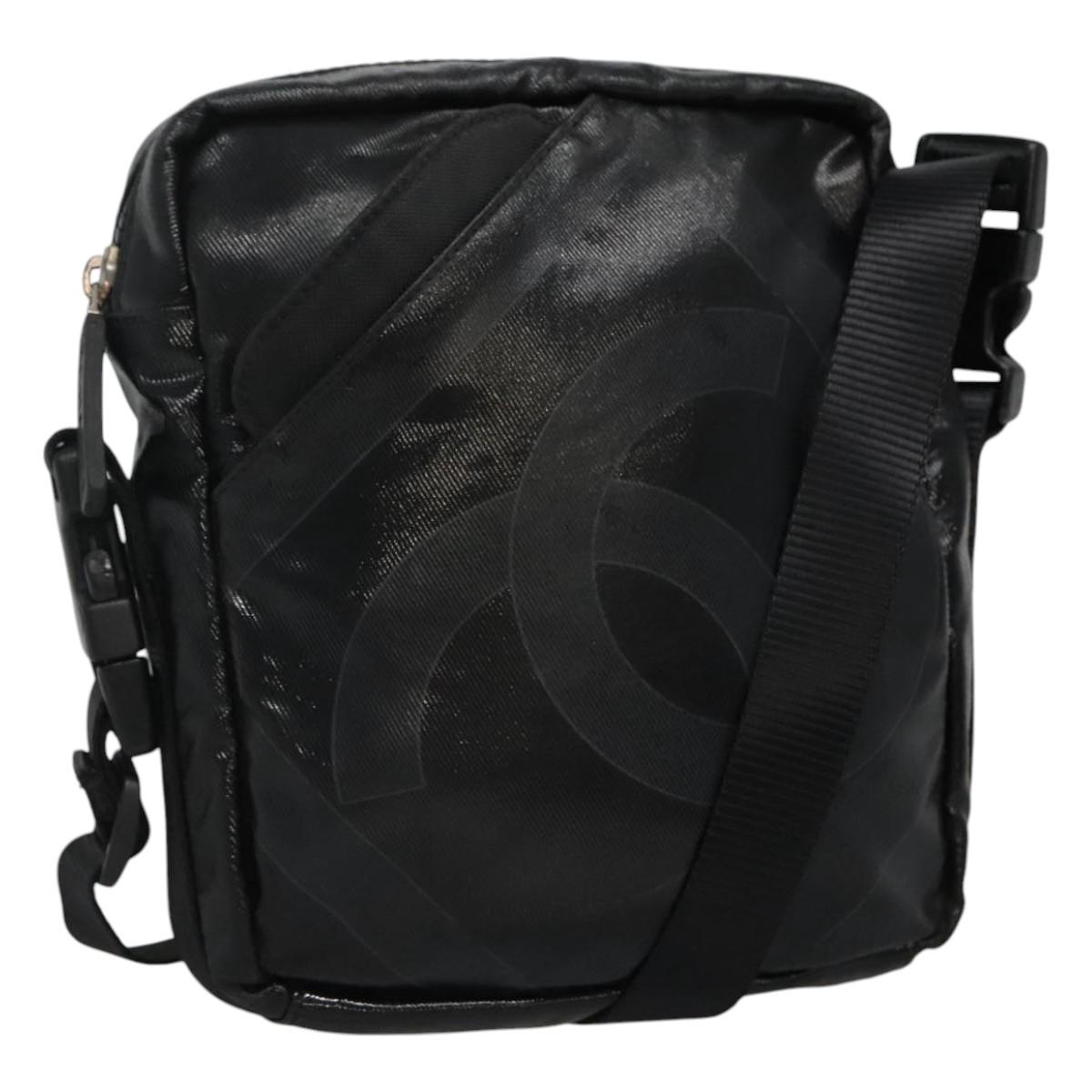 Chanel Sport Line Black Canvas Shoulder Bag (Pre-Owned)