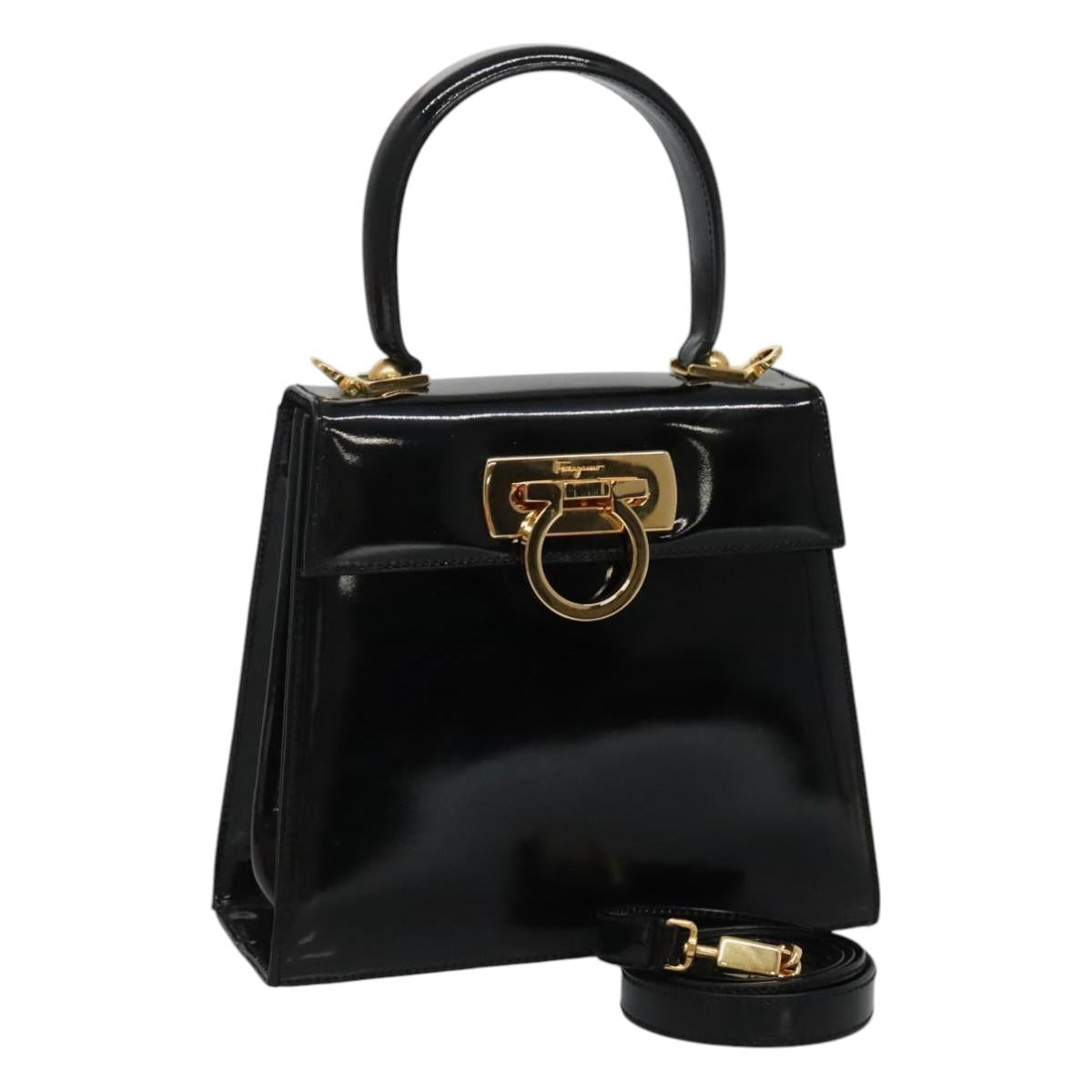 Salvatore Ferragamo Gancini Black Ceramic Handbag (Pre-Owned)