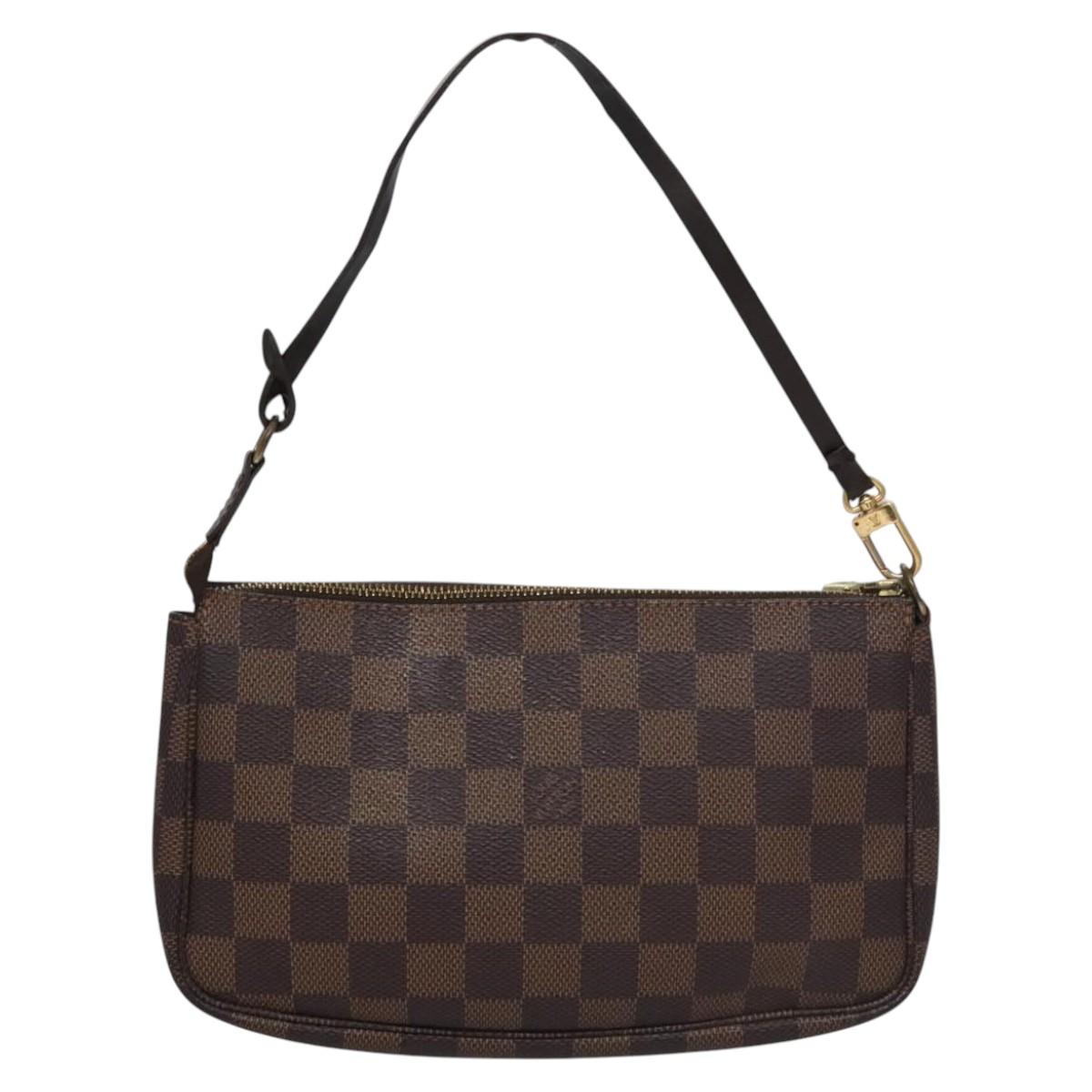 Louis Vuitton Pochette Accessoire Brown Canvas Clutch Bag (Pre-Owned)