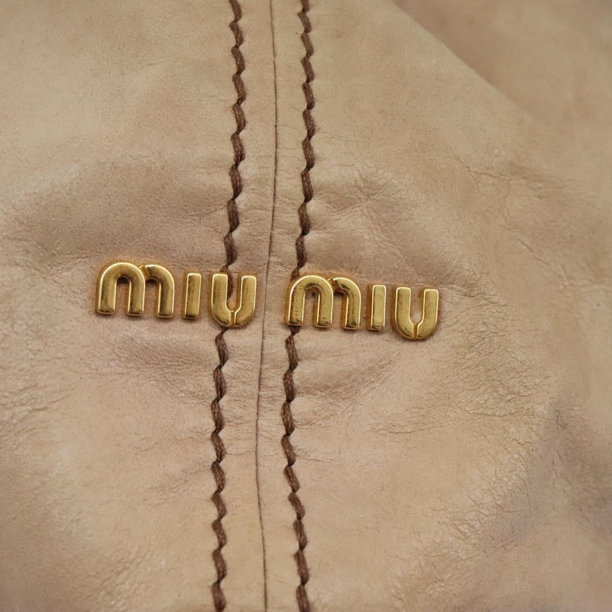 Miu Miu Vitello Beige Leather Handbag (Pre-Owned)