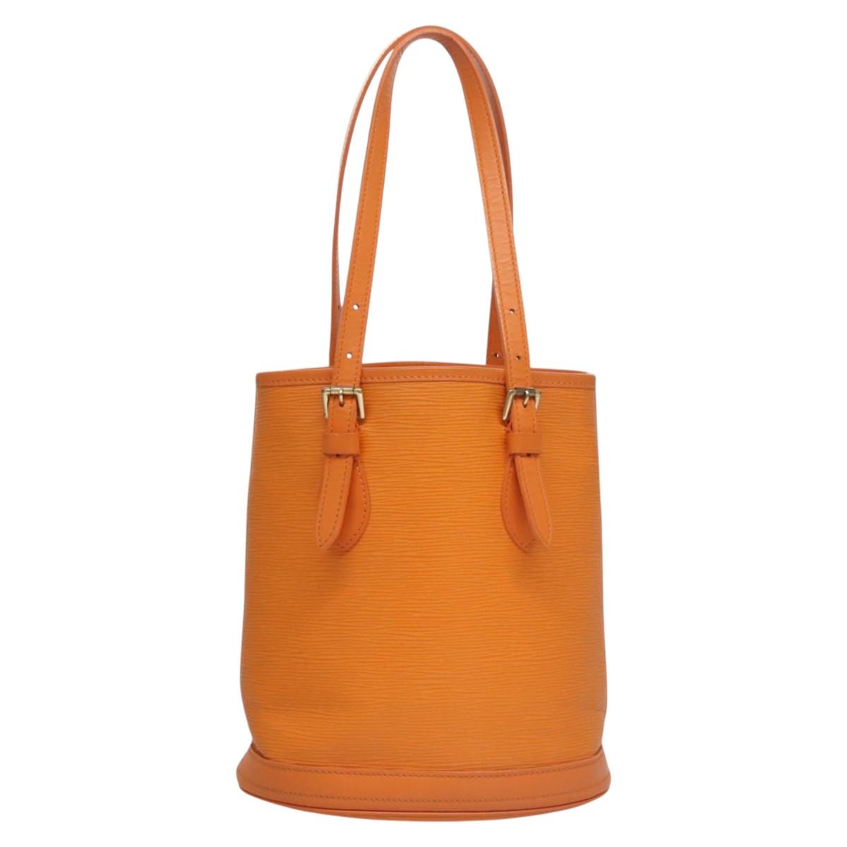 Louis Vuitton Bucket Pm Orange Leather Shoulder Bag (Pre-Owned)