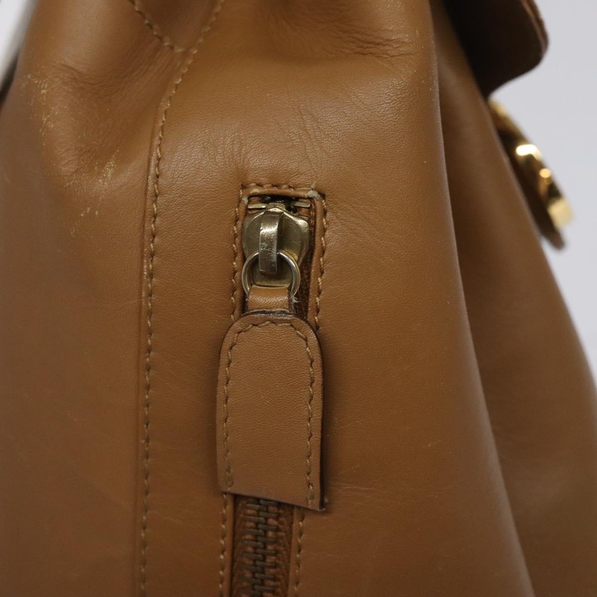 Salvatore Ferragamo Gancini Brown Leather Backpack Bag (Pre-Owned)