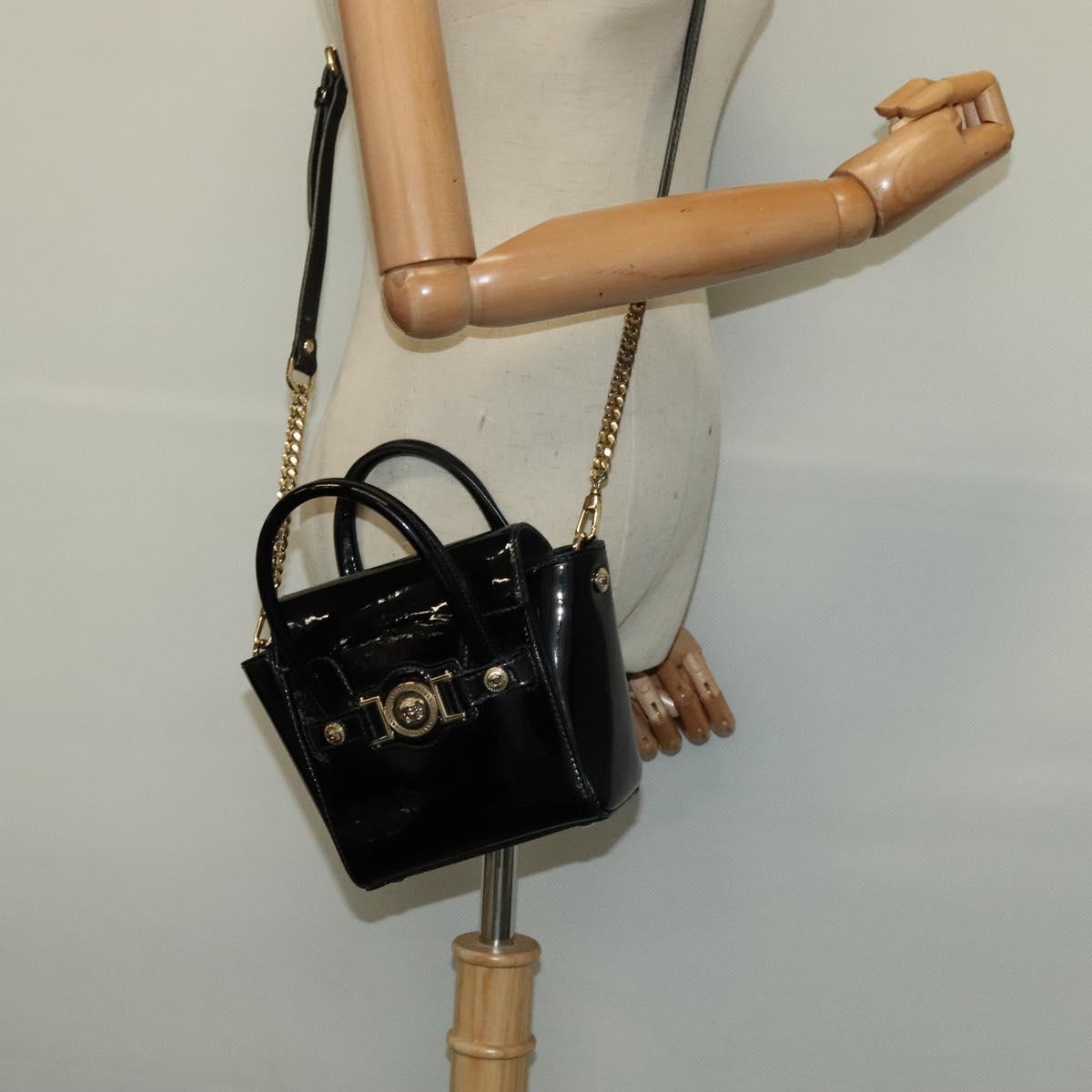 Versace Black Patent Leather Handbag (Pre-Owned)