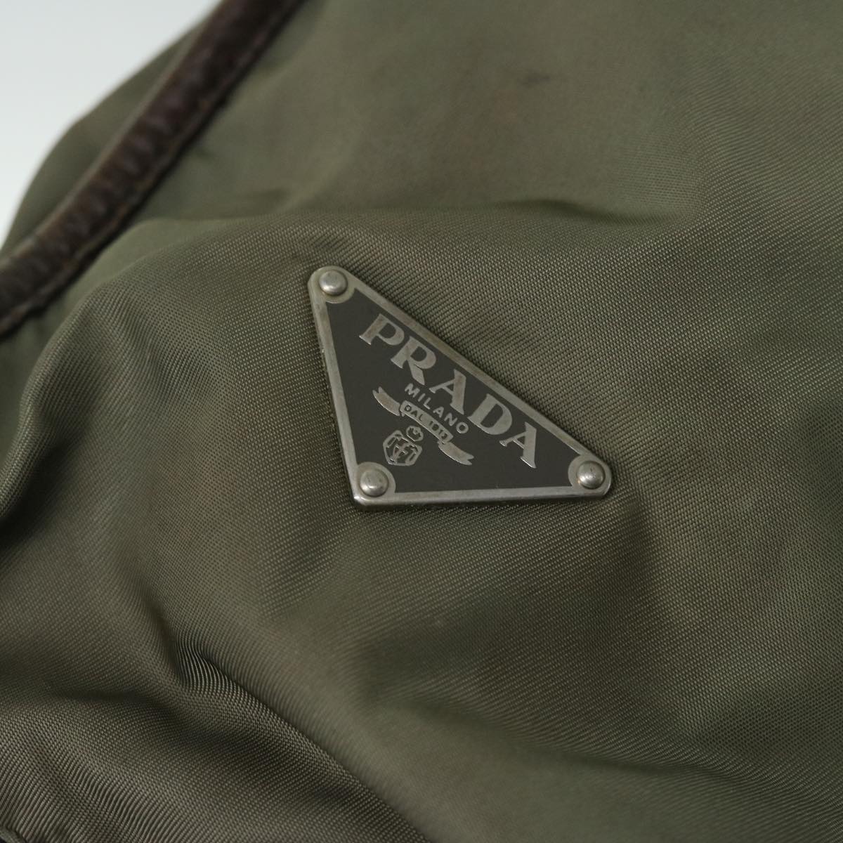 Prada Tessuto Khaki Synthetic Tote Bag (Pre-Owned)