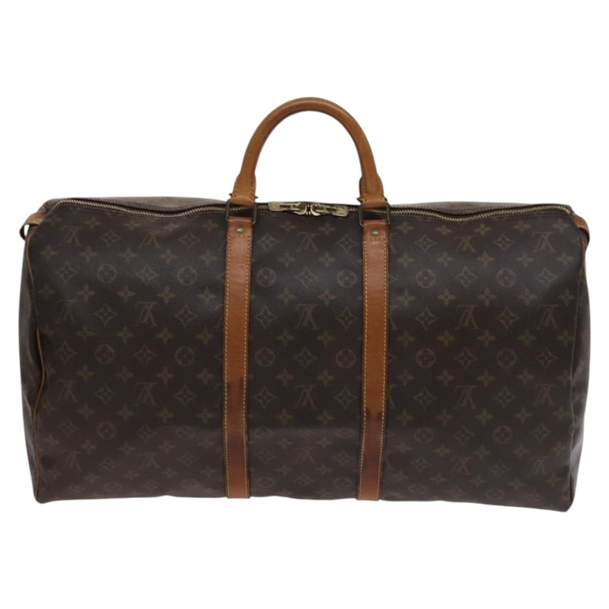 Louis Vuitton Keepall 55 Brown Canvas Travel Bag (Pre-Owned)