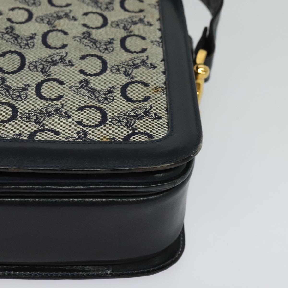 Céline Horse Carriage Navy Canvas Shoulder Bag (Pre-Owned)