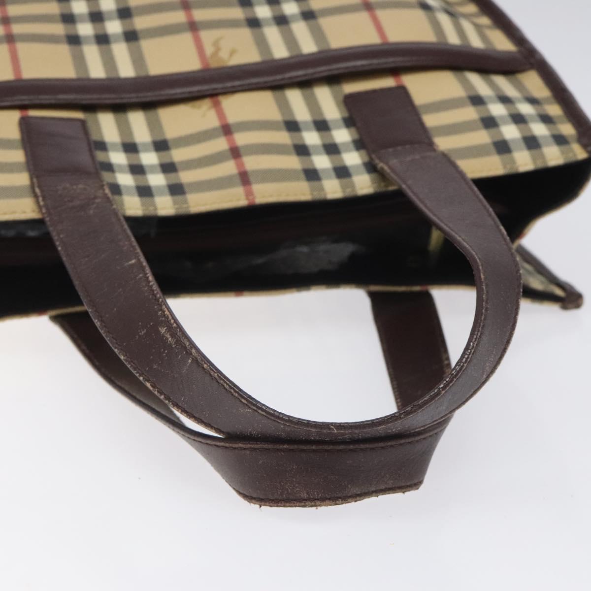 Burberry Nova Check Beige Canvas Tote Bag (Pre-Owned)