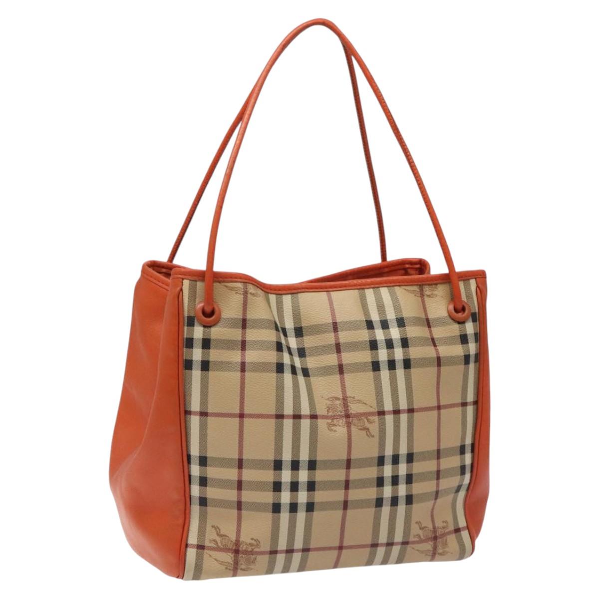 Burberry Nova Check Beige Canvas Tote Bag (Pre-Owned)
