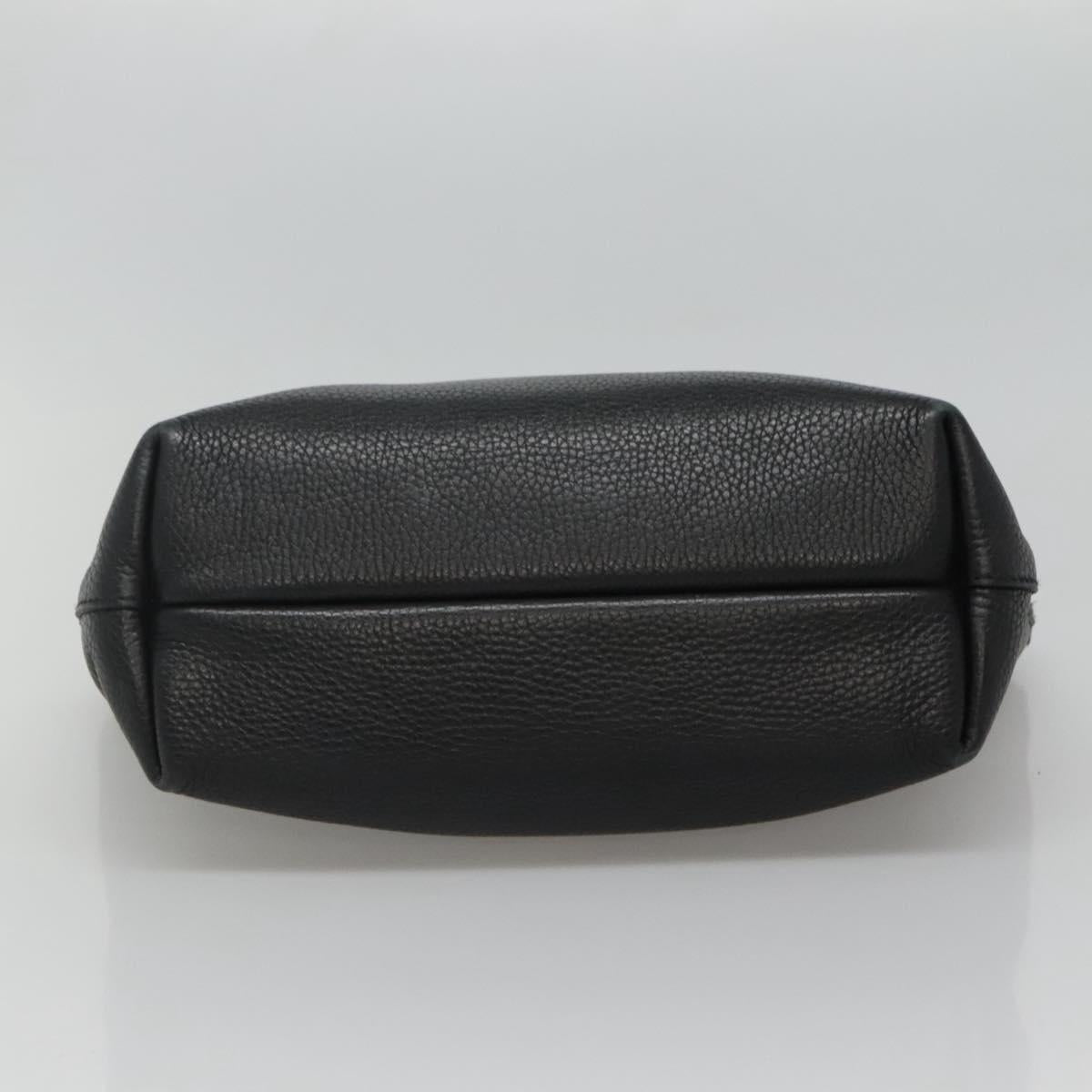 Salvatore Ferragamo Gancini Black Leather Handbag (Pre-Owned)