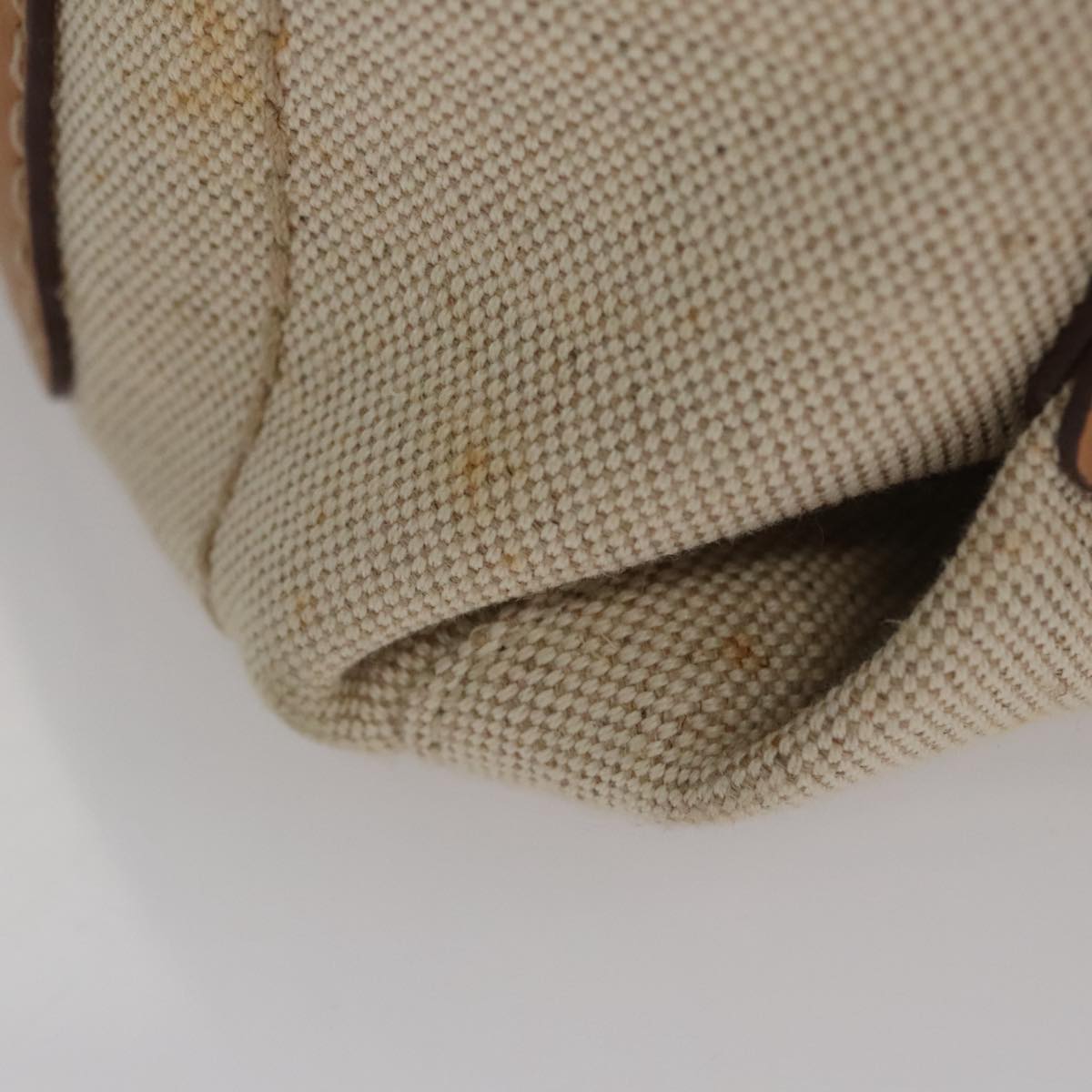 Salvatore Ferragamo Gancini Beige Canvas Shoulder Bag (Pre-Owned)