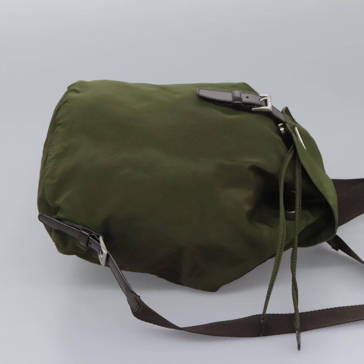 Prada Re-Nylon Khaki Synthetic Backpack Bag (Pre-Owned)