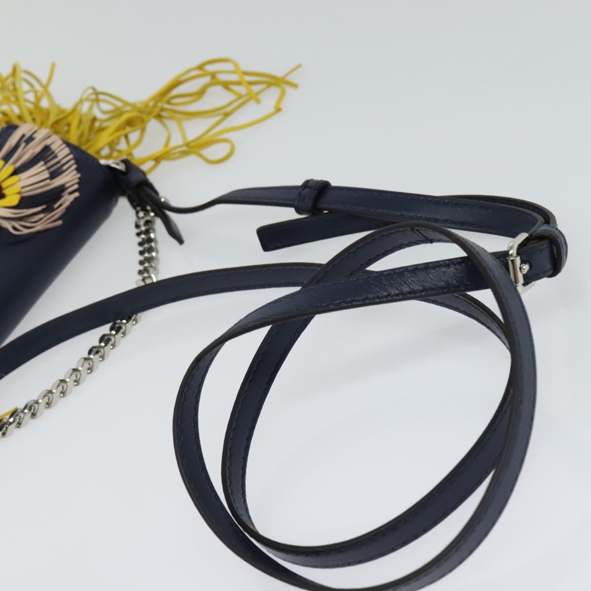 Fendi Monster Navy Leather Shoulder Bag (Pre-Owned)