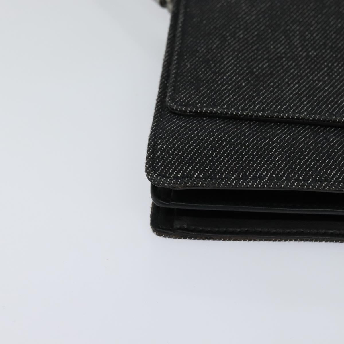 Gucci Gg Denim Black Canvas Shoulder Bag (Pre-Owned)