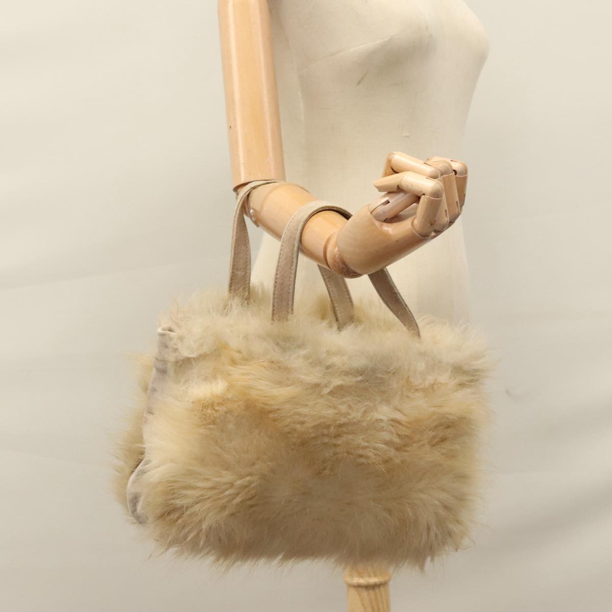 Burberry Blue Label Beige Faux Fur Handbag (Pre-Owned)