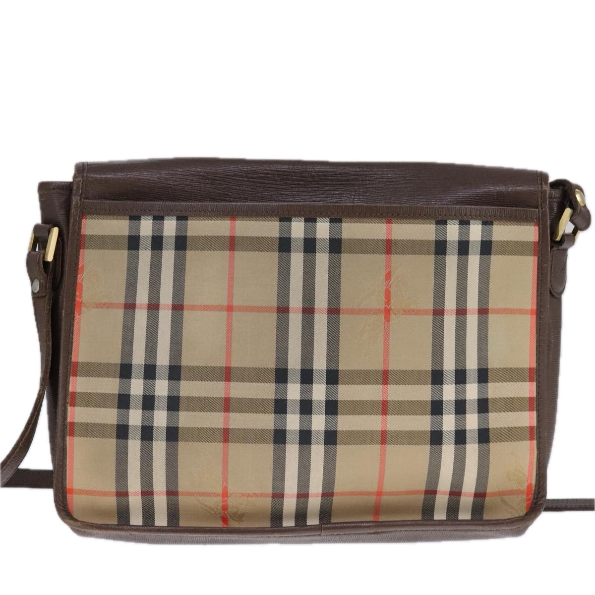 Burberry Haymarket Beige Canvas Shoulder Bag (Pre-Owned)