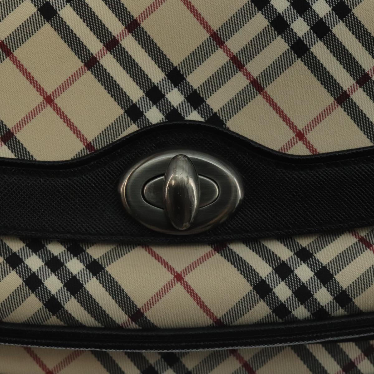 Burberry Nova Check Beige Canvas Shoulder Bag (Pre-Owned)