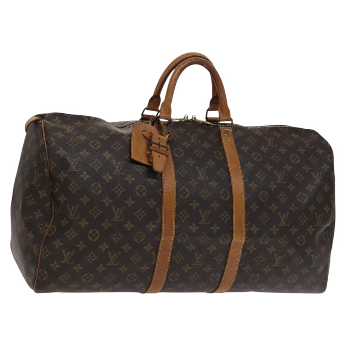 Louis Vuitton Keepall 55 Brown Canvas Travel Bag (Pre-Owned)