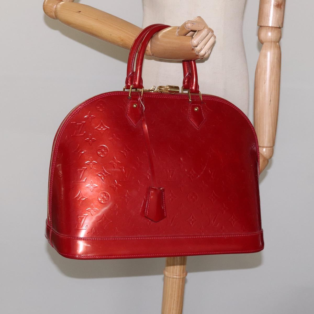 Louis Vuitton Alma Burgundy Patent Leather Handbag (Pre-Owned)