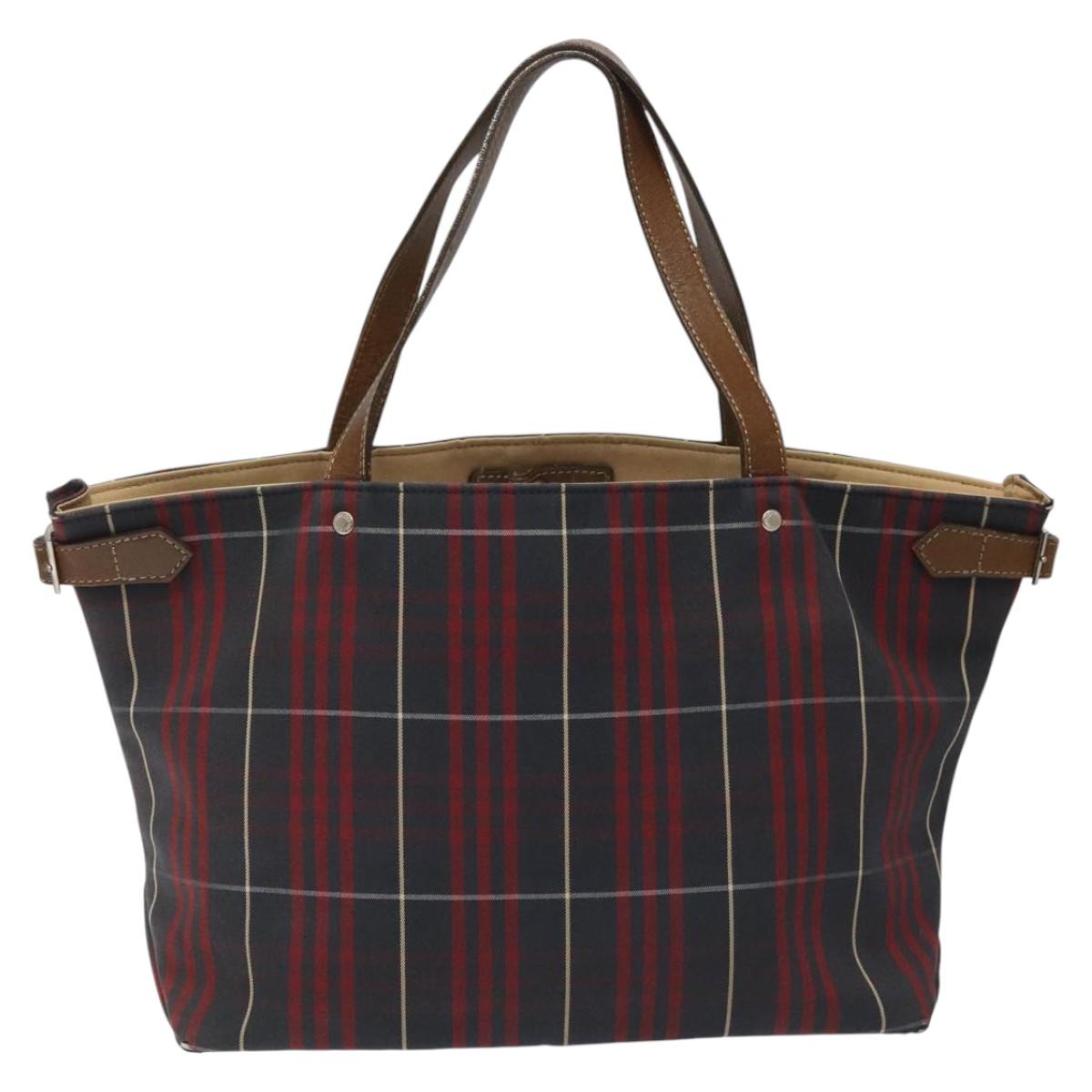 Burberry Nova Check Red Canvas Tote Bag (Pre-Owned)