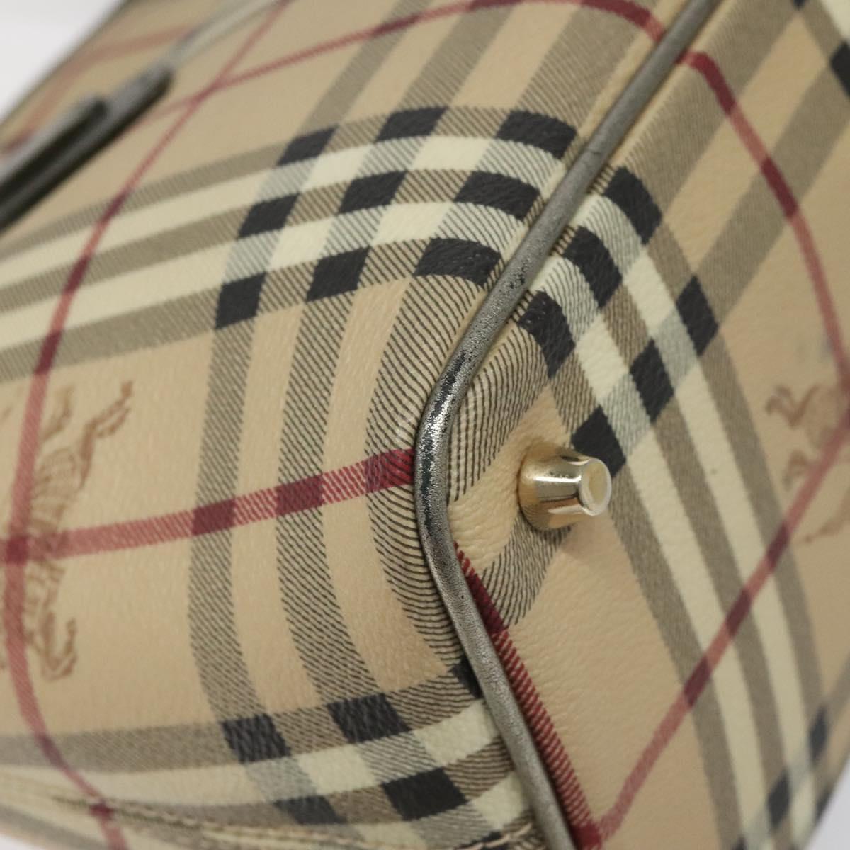 Burberry Haymarket Beige Canvas Shoulder Bag (Pre-Owned)