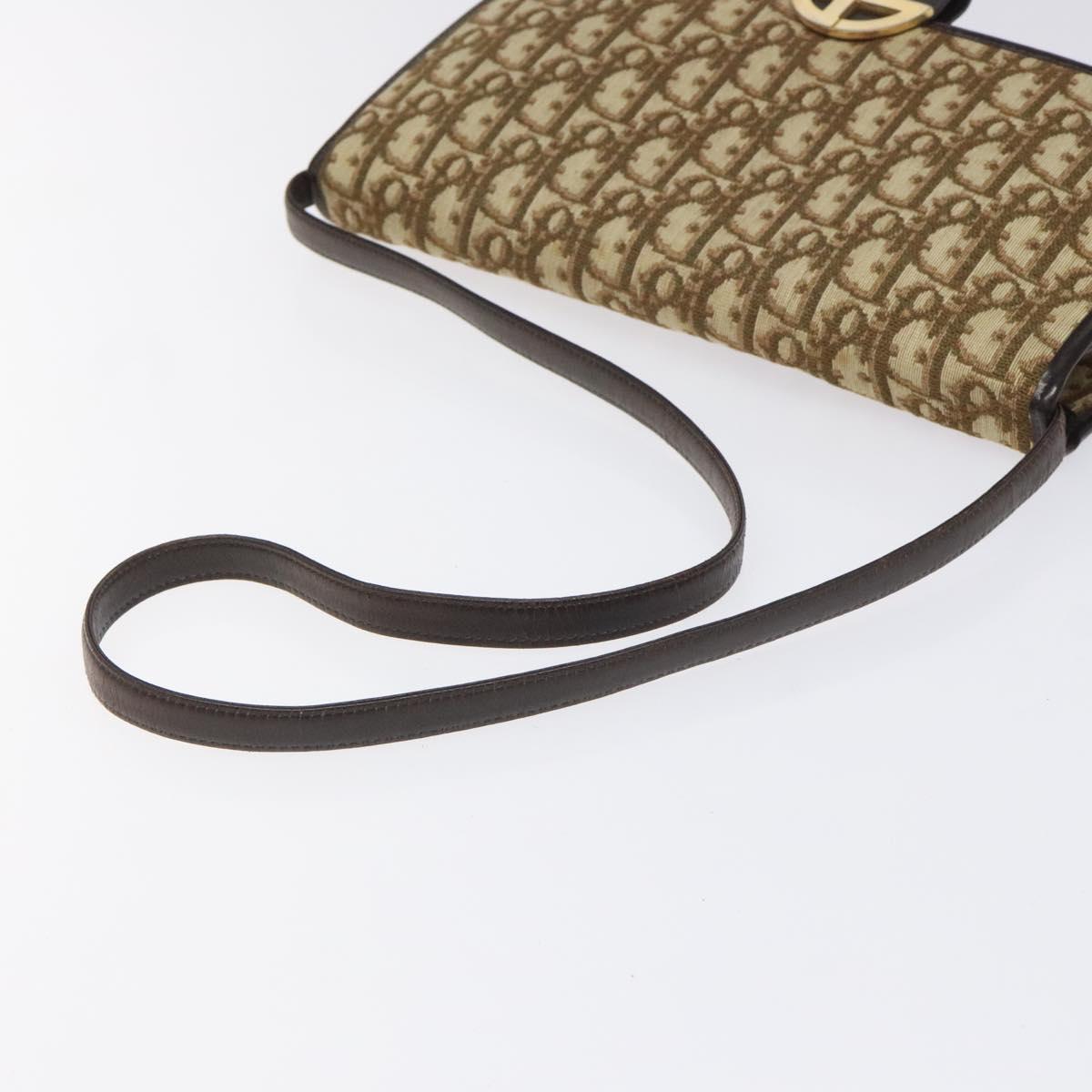 Dior Trotter Canvas Shoulder Bag Beige Canvas Shoulder Bag (Pre-Owned)