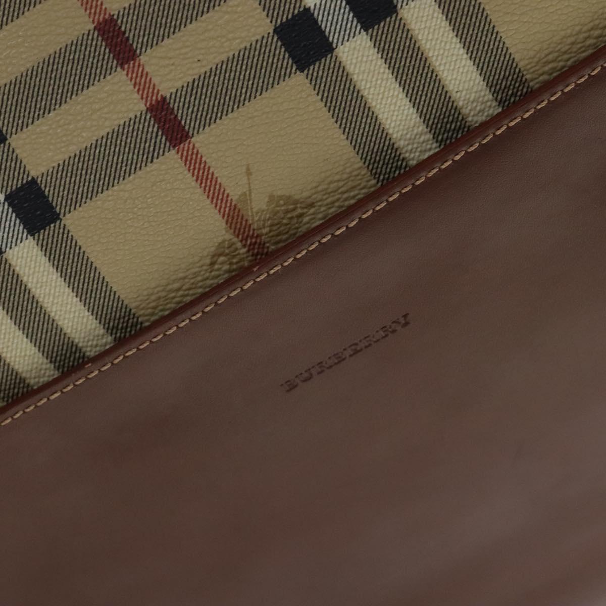 Burberry Haymarket Beige Canvas Shoulder Bag (Pre-Owned)