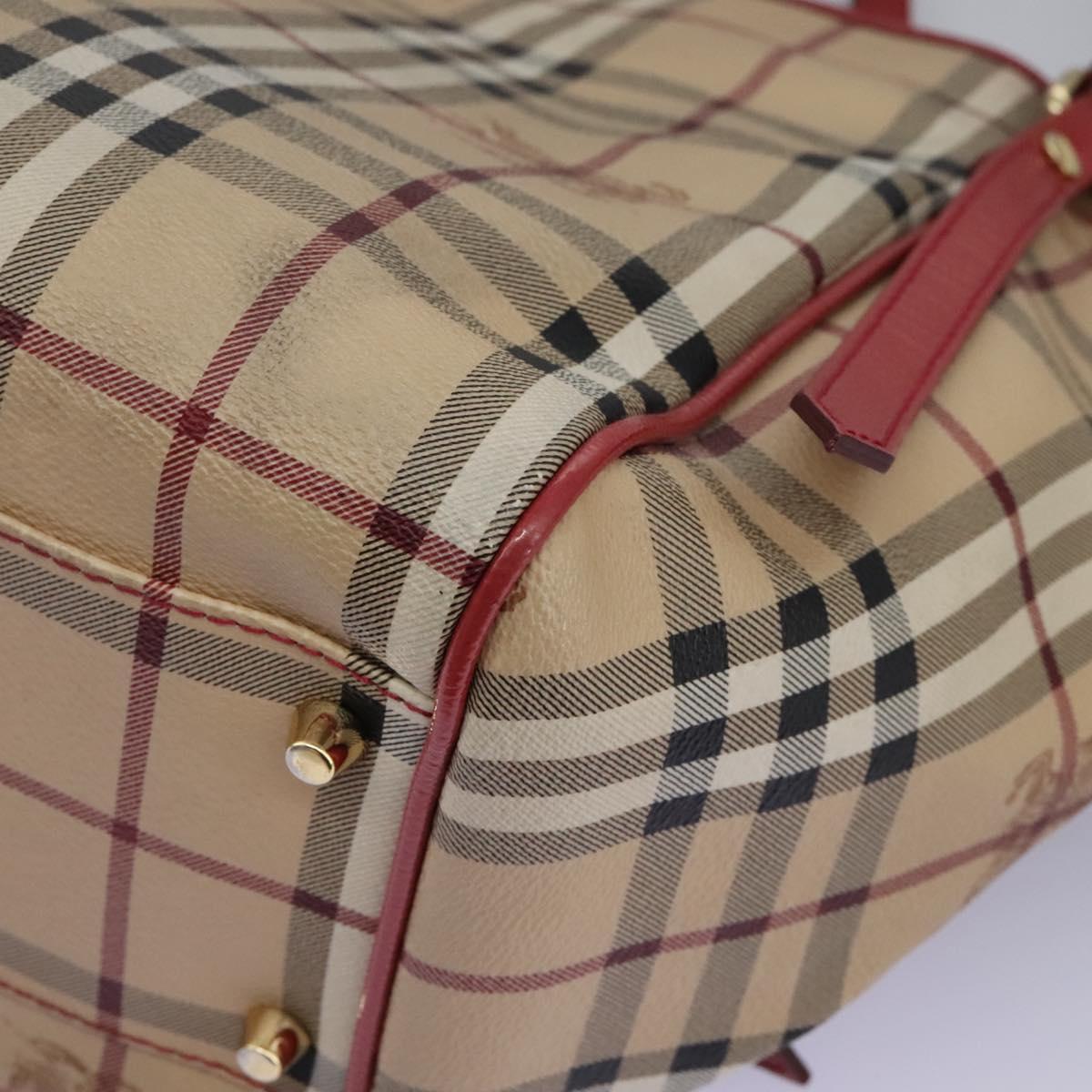 Burberry Haymarket Beige Canvas Tote Bag (Pre-Owned)