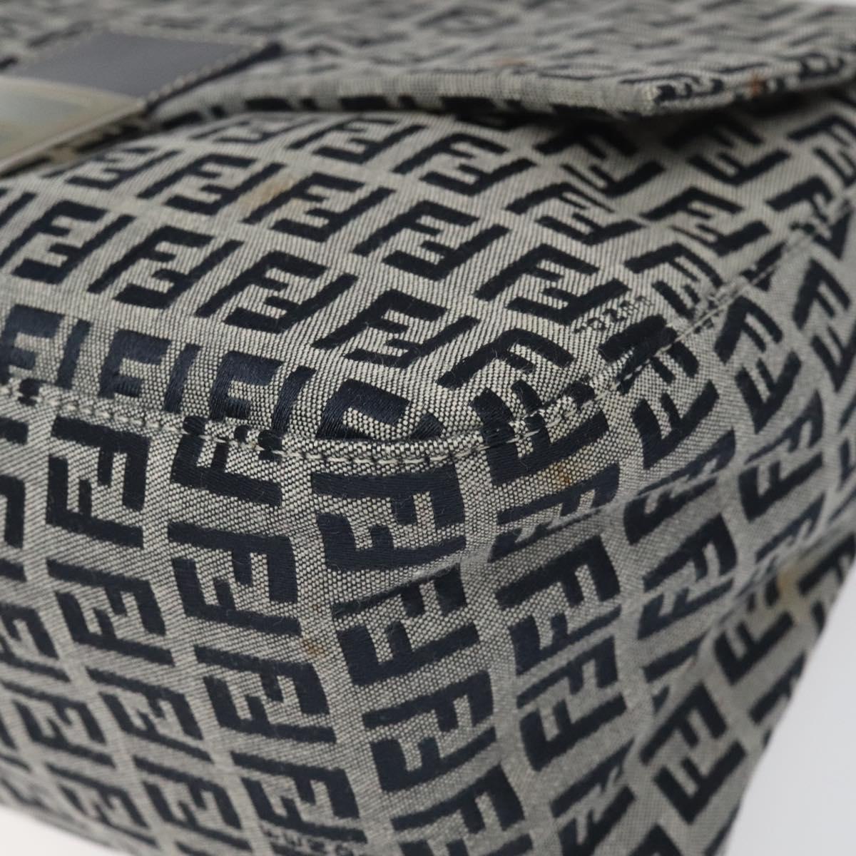 Fendi Mamma Baguette Navy Canvas Shoulder Bag (Pre-Owned)