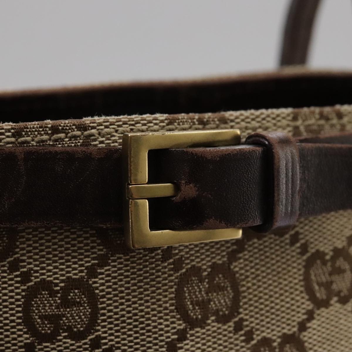 Gucci Gg Canvas Beige Canvas Tote Bag (Pre-Owned)